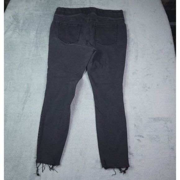 Old Navy Womens Rockstar Pull On Jeggings 14 Black Distressed Frayed Hem - Picture 4 of 8